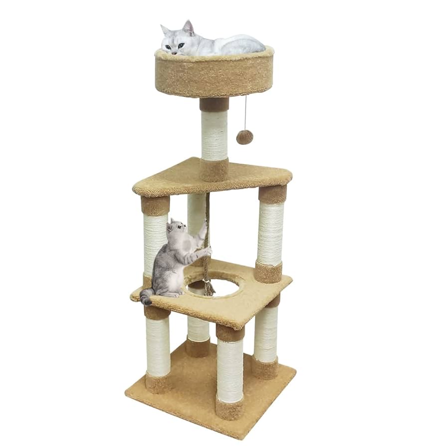 Amazon | 日本メーカー RAKU キャットタワー 据え置き型